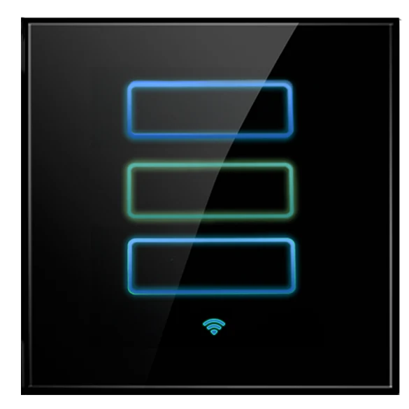 מפסק חכם WIFI לתאורה תלת קופסא עגולה שחור