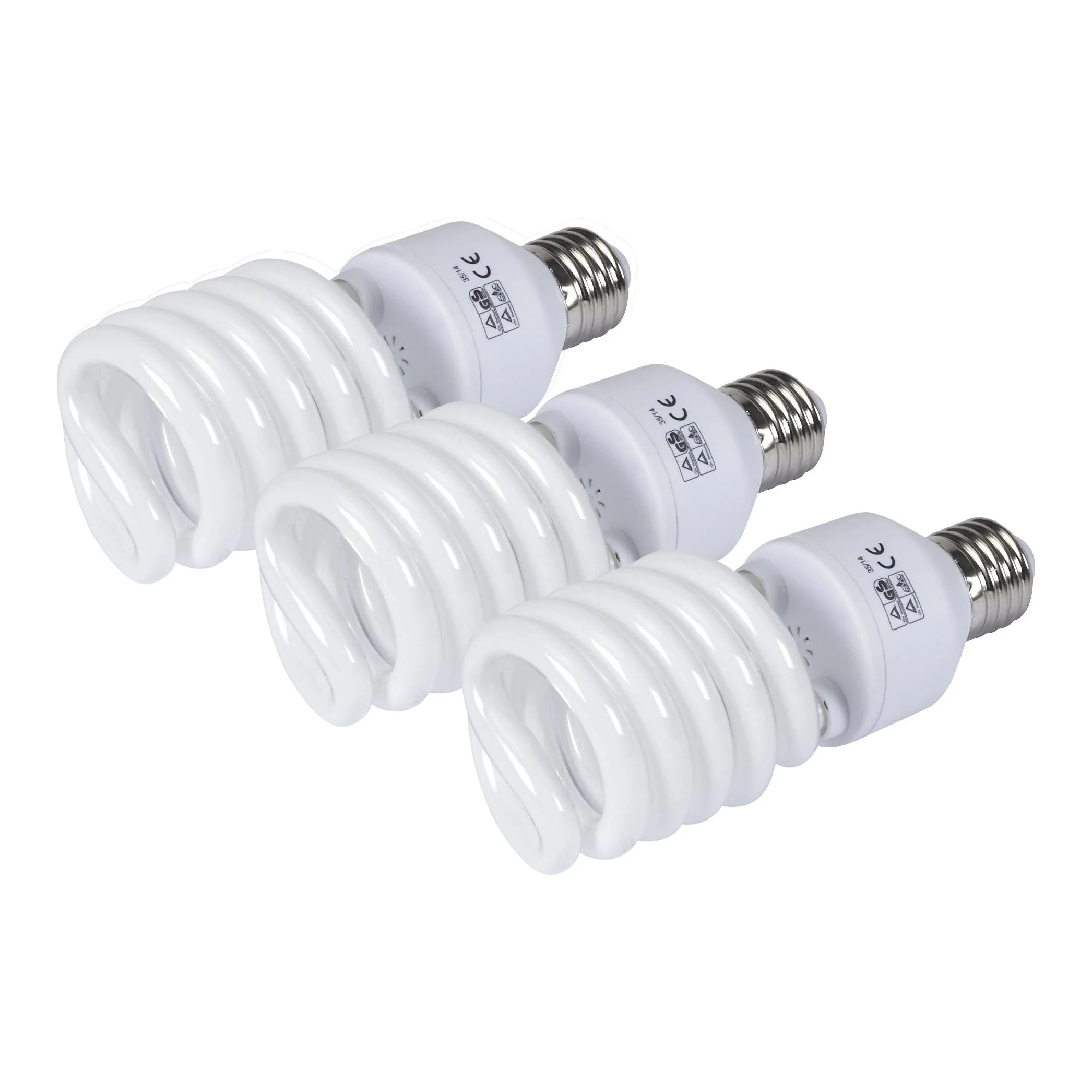 נורת מיני ספירל 20W E27 אור קר - מארז 3 יחידות
