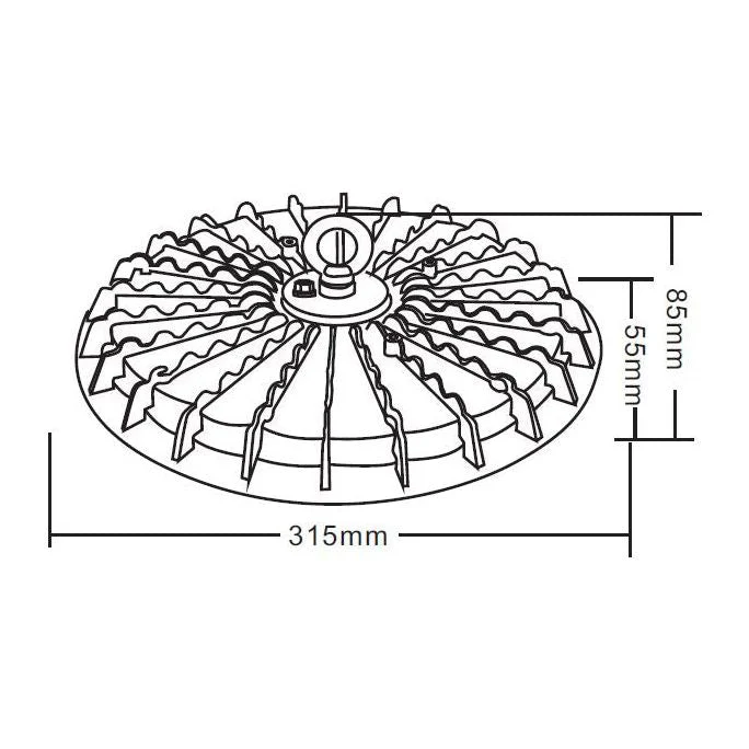 גוף תאורה פעמון LED 200W UFO אור ניטרלי - Image 3