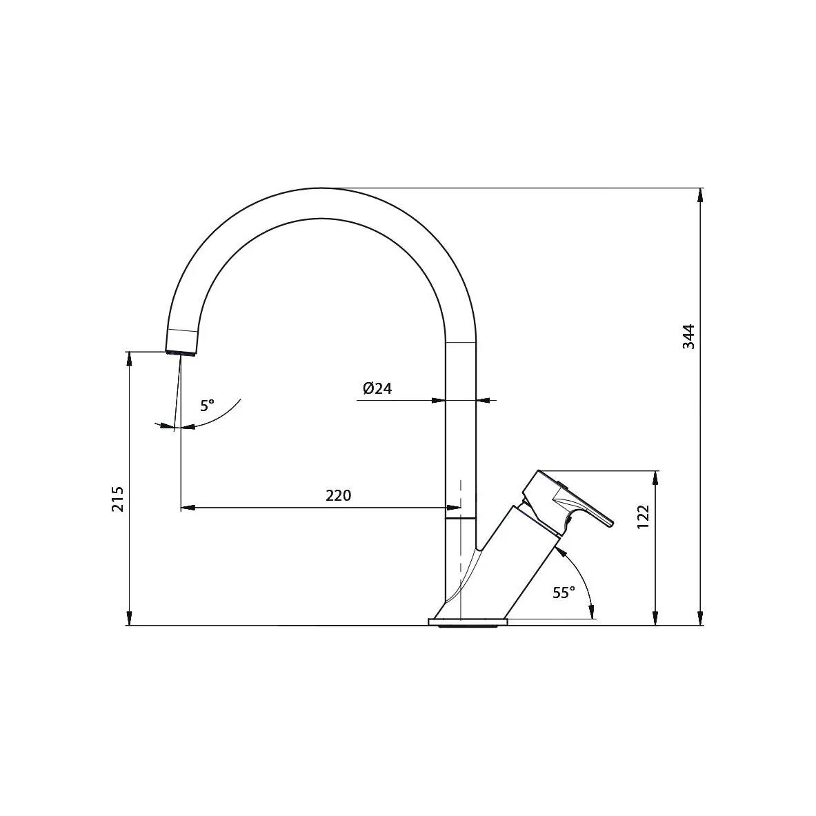 ברז מטבח פיה מסתובבת WAVE - Image 3